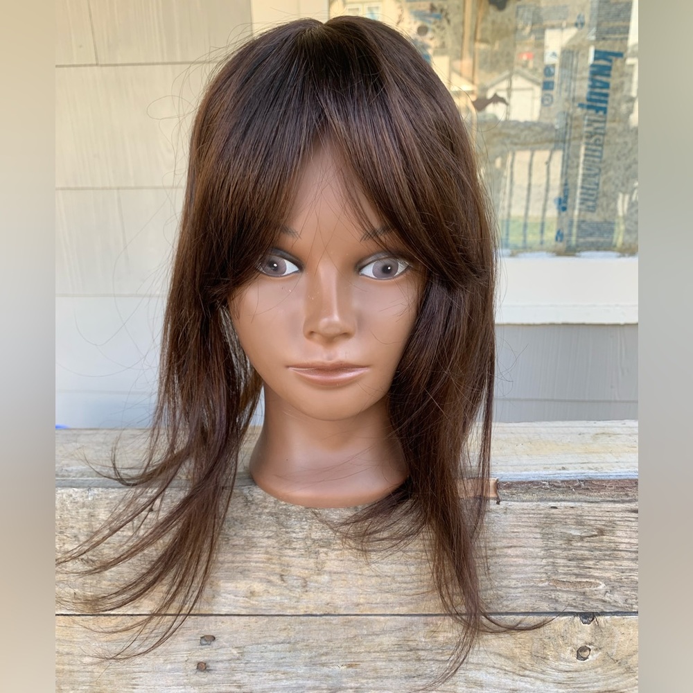 Human Hair Topper Clip In Hair Topper Bangs Crown Thinning Grey Coverage
